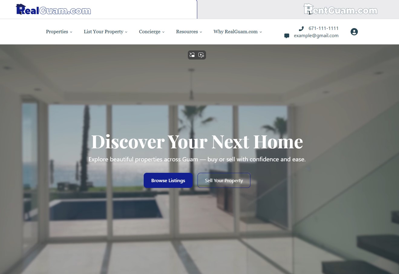 image of realguam.com's landing page
